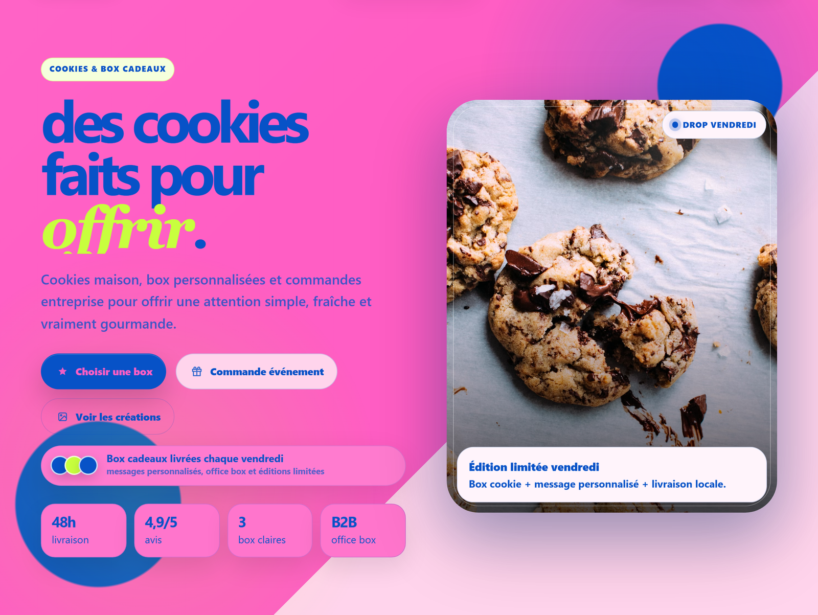 Proposition landing Cool Cookie