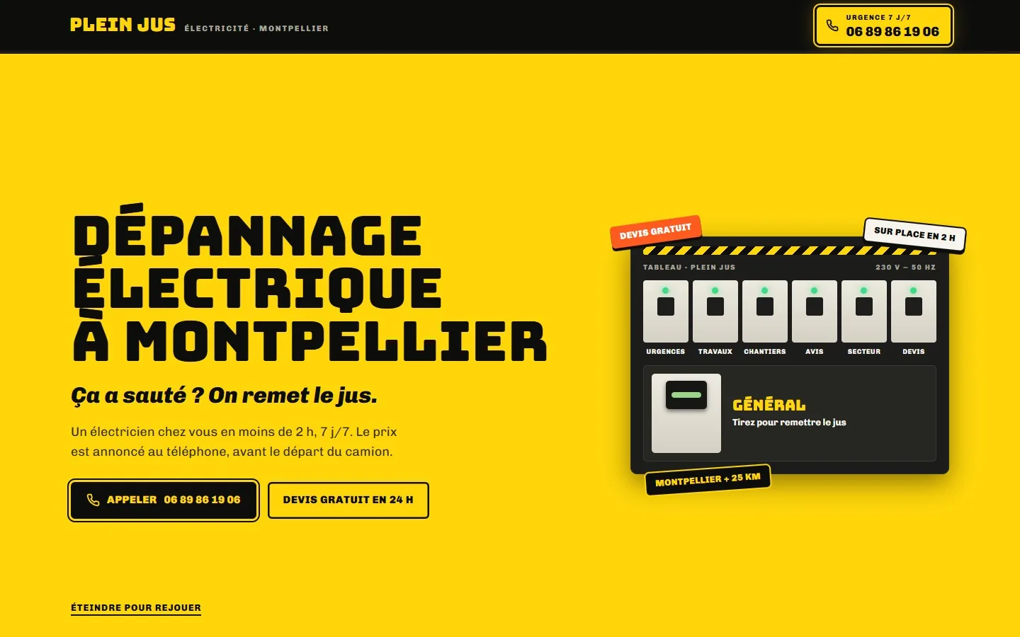 Plein Jus : réalisation de site web électricien