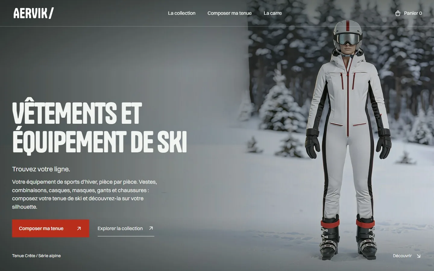 AERVIK : réalisation de site web e-commerce de ski