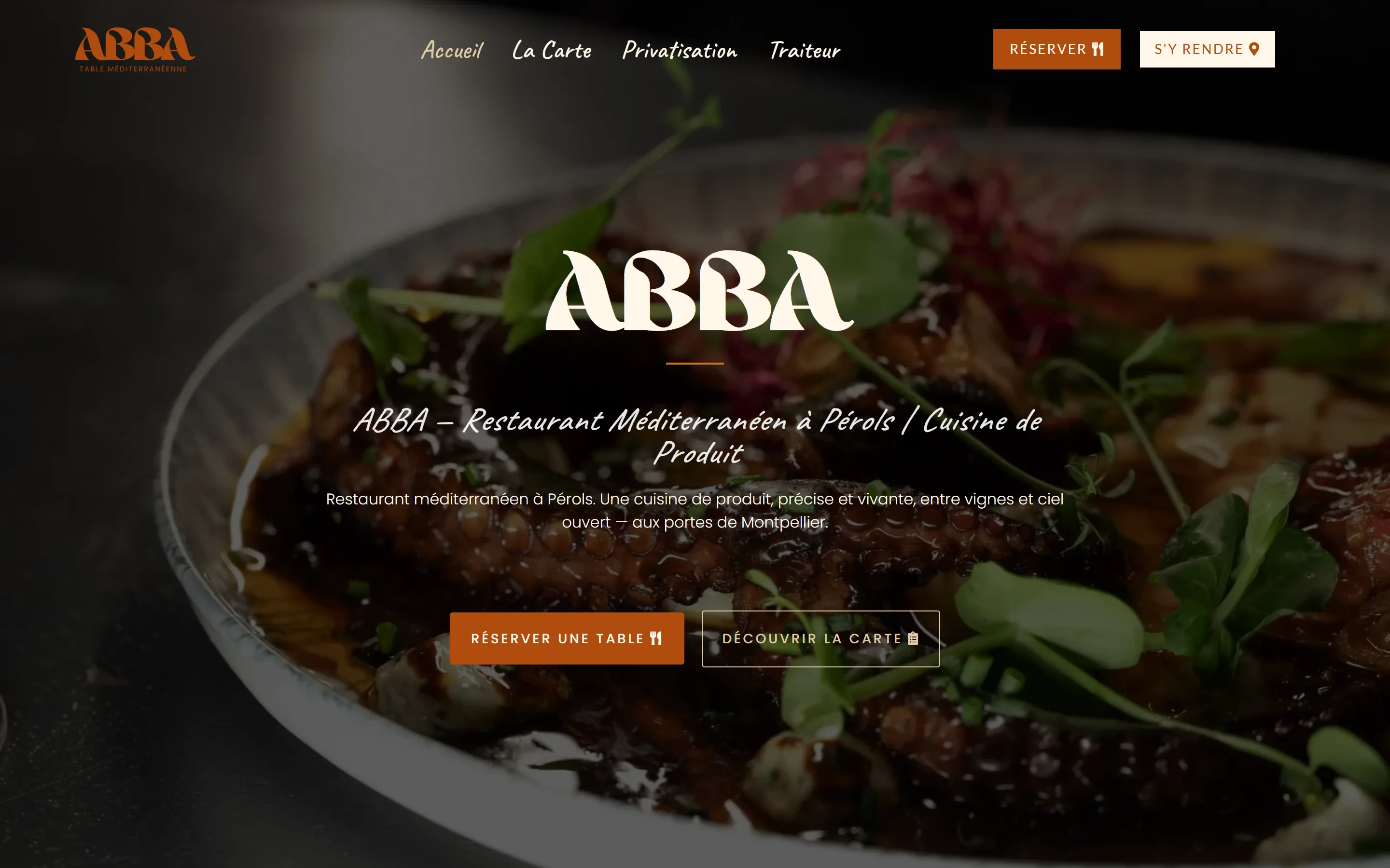 ABBA Ristorante : réalisation de site web restaurant