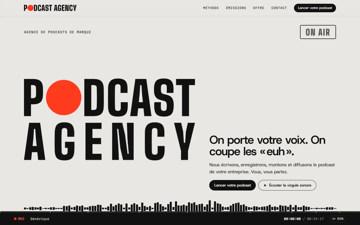 Podcast Agency : réalisation de site web podcasts de marque