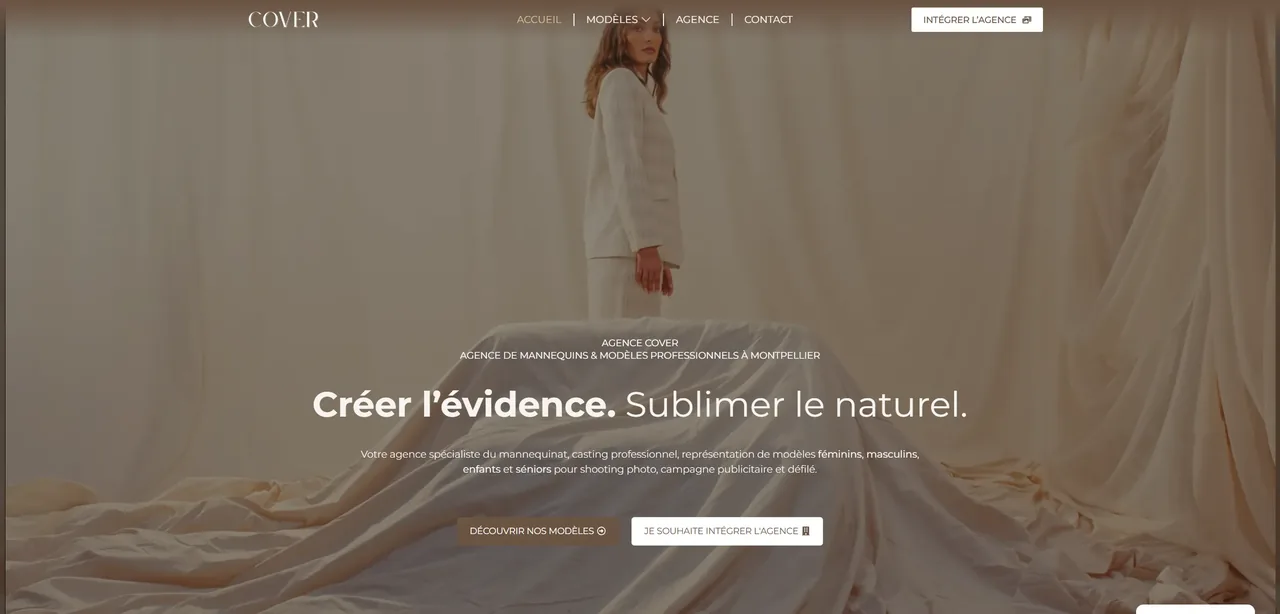 Aperçu du site Agence Cover Models