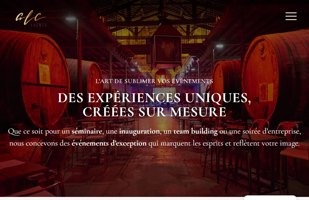Capture : Alc-Events · Nos prestations