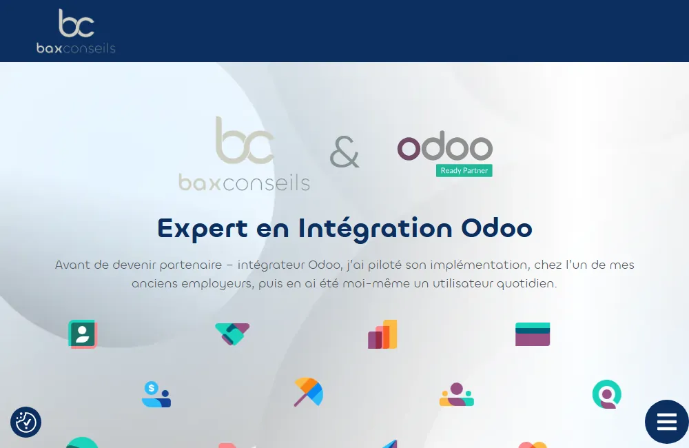 Capture : Bax Conseils · Conseil Odoo