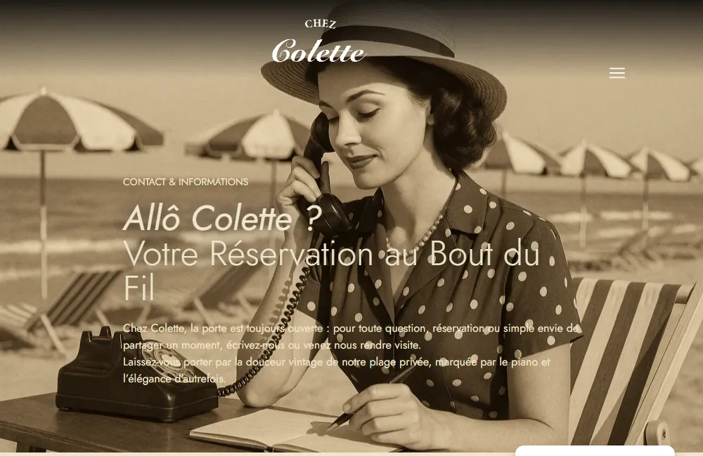 Capture : Chez Colette Plage · Contact