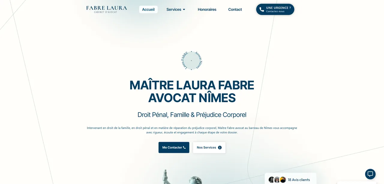 Capture ordinateur du site Laura Fabre Avocat