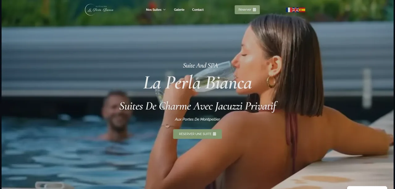 Capture ordinateur du site La Perla Bianca