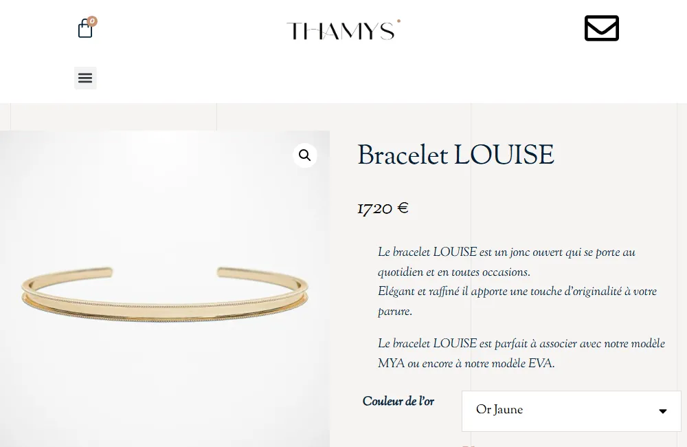 E-shop bijoux de Thamys Joaillerie