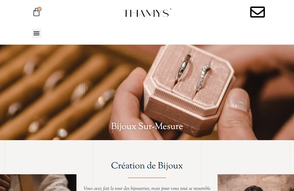 Capture : Thamys Joaillerie · Sur-mesure