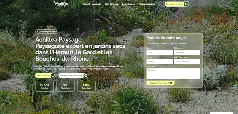 Capture du site Achillea Paysage