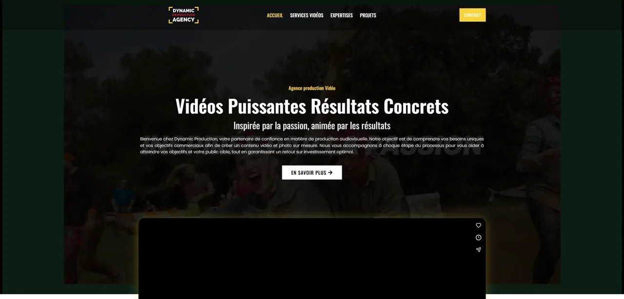 Aperçu du site Dynamic Production