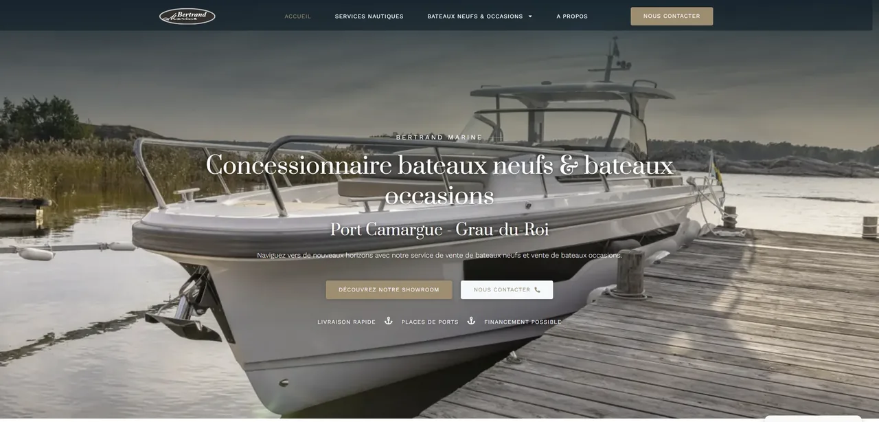 Aperçu du site Bertrand Marine