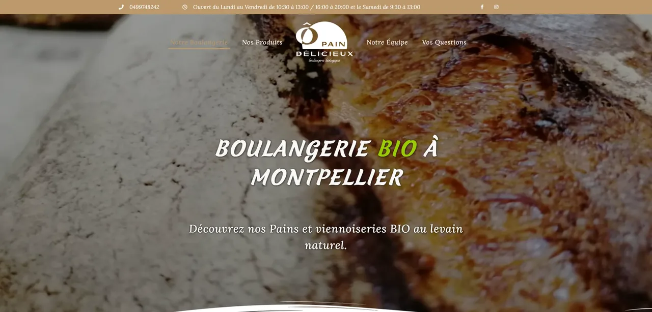 Aperçu du site Ô Pain Délicieux