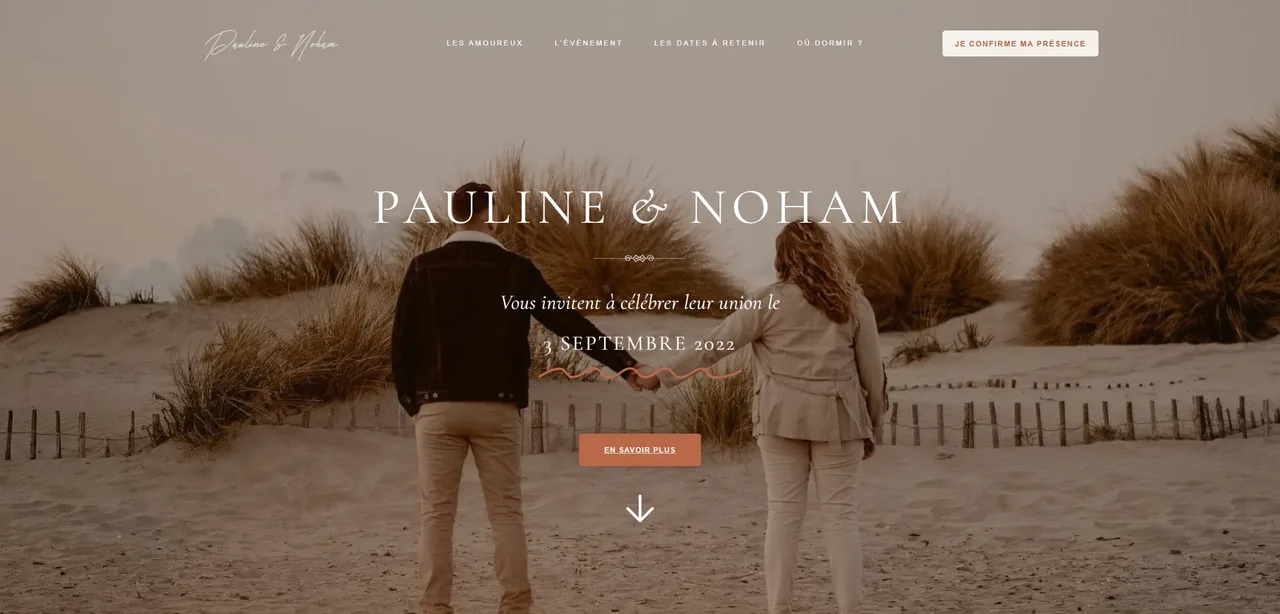 Aperçu du site Pauline et Noham