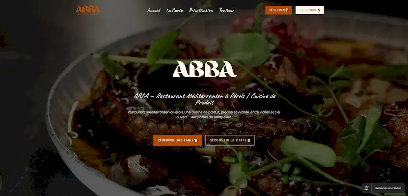 Aperçu du site ABBA Ristorante