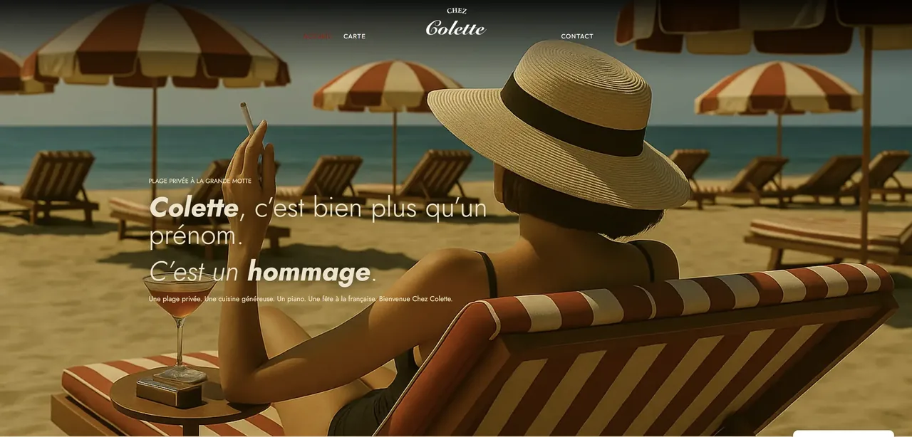 Aperçu du site Chez Colette Plage