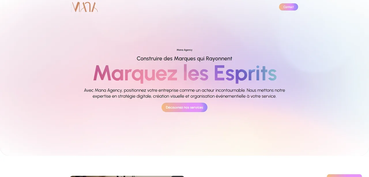 Aperçu du site Mana Agency