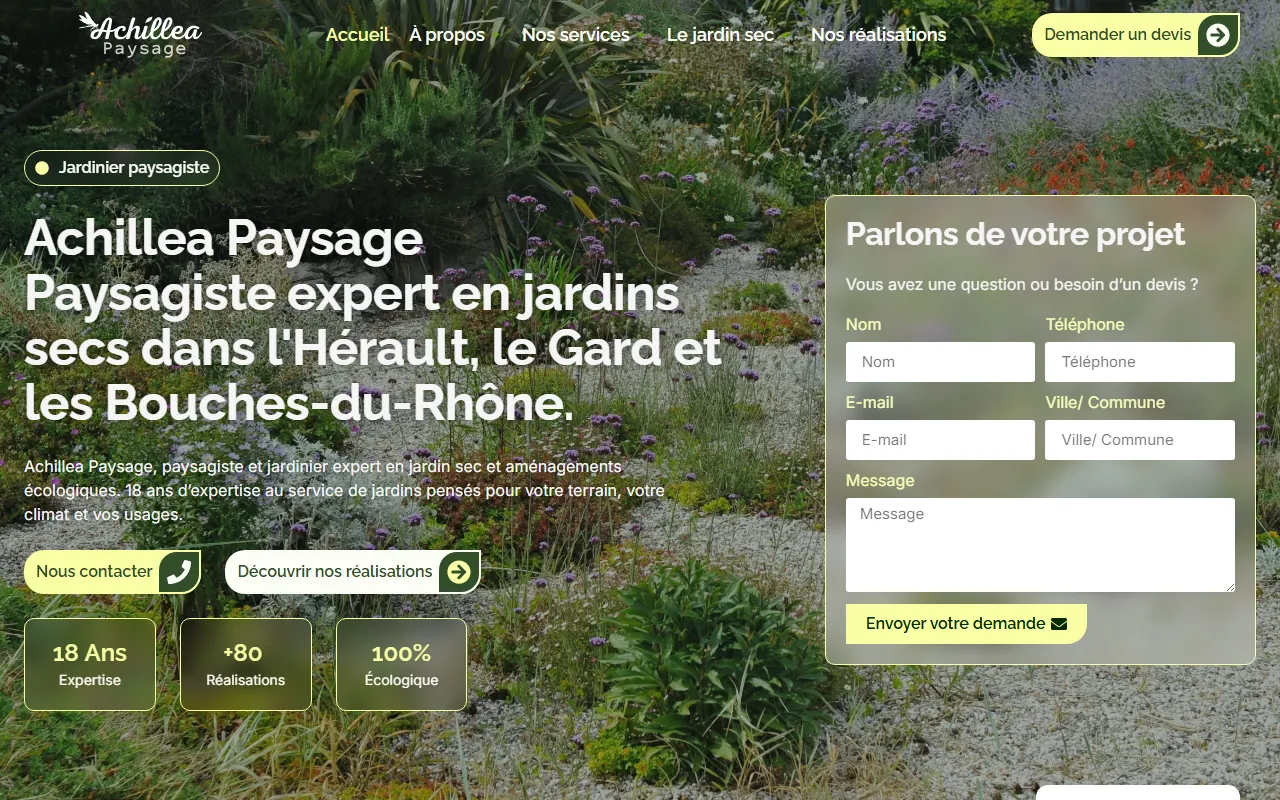 Aperçu du site Achillea Paysage
