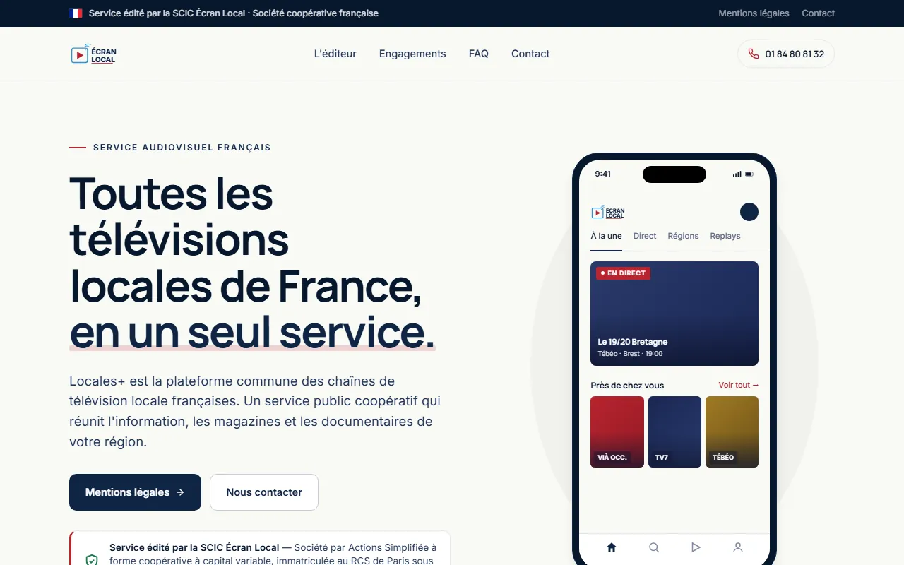 Aperçu du site Locales+